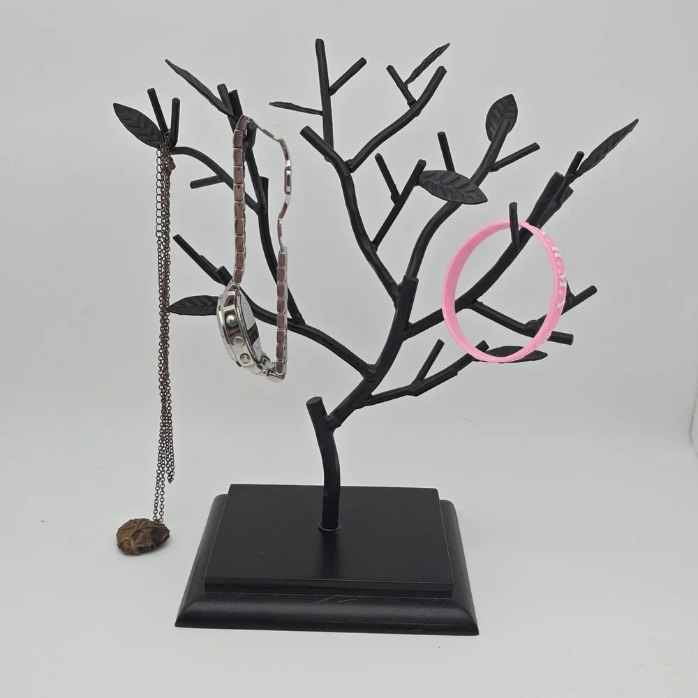 Jewelry Tree Stand Metal Black Branch Organizer Gothic Elegant Minimalist Boho